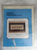 NEW Karen&#39;s Kreations Counted Cross Stitch Kit Cats Are Like Children KK... - $17.99