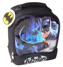 Batman Dc Comics Boys Dual Chamber Lead Safe Insulated Lunch Bag Box Tote Nwt - £13.57 GBP