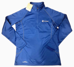 Eddie Bauer Shirt Womens Large Blue Smooth Fleece Base Layer 1/2 Zip *CO... - £8.58 GBP