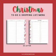 Christmas To Do List Holiday Shopping List Downloadable Christmas Planner - $4.00