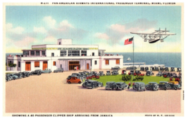 Pan American Airways International Passenger Terminal Miami Florida Postcard - £11.83 GBP