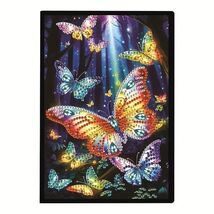 Colorful Butterfly Notebook Journal Diamond Jewel Art COMPLETED, SEALED - $14.84
