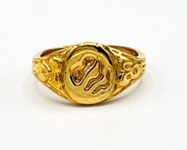 Collectible Girl Scout 2003 Gold Tone Trefoil Ring Adjustable Size 7 - £26.44 GBP