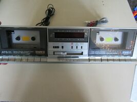 Technics Silver Dual Cassette Deck High Speed Dubbing Model RS-B11W Double - $28.81