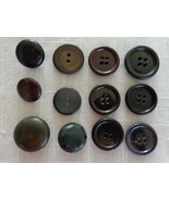 Buttons Black/Brown Larger Mixed lot of 12 Vintage (#3813) - £8.64 GBP