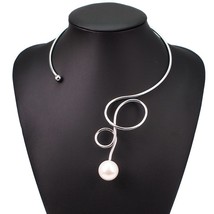 MANILAI Imitation  Torque Choker Necklace For Women Accessories Geometric Charm  - £13.14 GBP