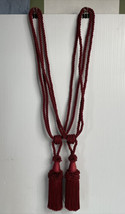 2 PCS Maroon Tassel Curtain Tieback Fringe Tie Hanging Rope Holder Decor... - £9.45 GBP
