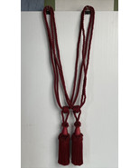 2 PCS Maroon Tassel Curtain Tieback Fringe Tie Hanging Rope Holder Decor... - £9.30 GBP