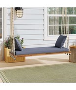 TOPMAX Wooden Patio Hanging Porch Swing Chair w/ Cushions - $6,008.73 MXN