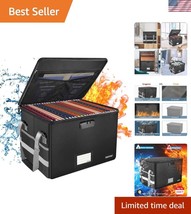 Water-Resistant Fireproof Filing Box with Zipper and Handle for Legal Do... - $840.68 MXN