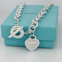 Customized Return to Tiffany Heart Tag Toggle Necklace 16, 17, 18, 19, 20 Inch - £539.56 GBP+