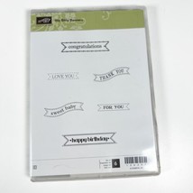 Stampin&#39; Up! Itty Bitty Banners Rubber Unmounted Stamp Set NEW #126257 - £7.92 GBP