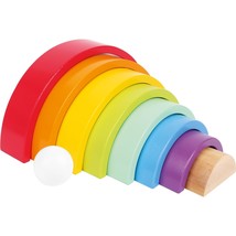 Wooden Rainbow Building Blocks With Ball (Large) By  Babies Learn Hand-Eye Coord - £41.55 GBP