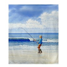 Betsy Drake Surf Fishing Fleece Throw - £50.63 GBP