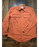 Medium CABELAS Shacket Button Down Shirt-Rust Orange Loose Fit L/S Shirt... - £11.83 GBP