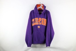 Vintage Mens Large Distressed Spell Out Clemson University Hoodie Sweatshirt - £40.63 GBP