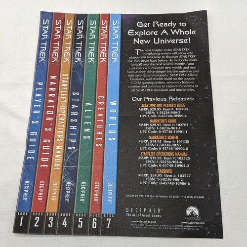 Star Trek Decipher Book Series Sell Sheet Flyer - $12.03