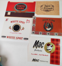 Cigar Box Lid Inner Labels Set of 5 Vintage Porto Vana White Spot Red Ti... - £17.52 GBP