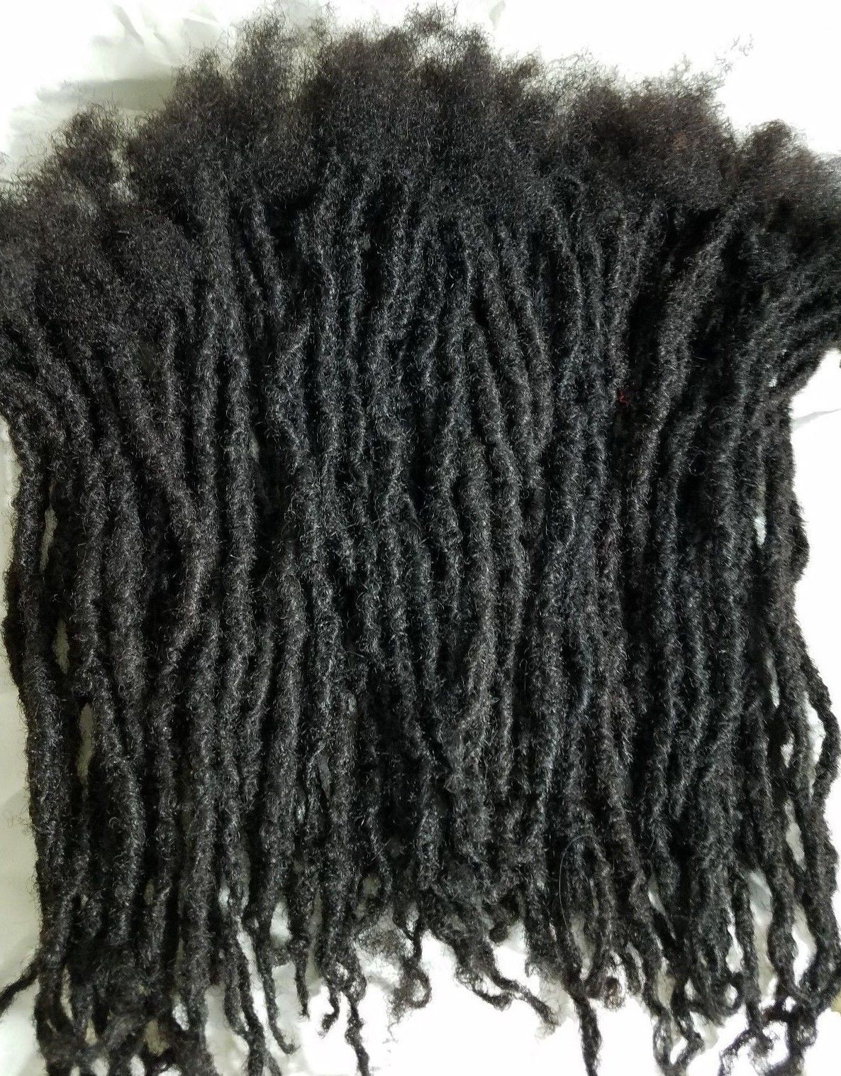 100% Nonprocess Human Hair handmade Dreadlocks 80 pieces  stretch 14'' black 1B - $420.00