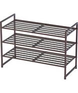3-Tier Stackable Metal Panel Shoes Rack, Simple Household, Bronze. - €38,24 EUR