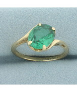 Green Topaz Solitaire Ring in 10k Yellow Gold - $384.22 CAD