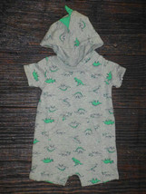 NWT Carters Baby Boys Dinosaur Spike Hooded Romper Jumpsuit 6 9 12 18 24 Months - £4.38 GBP