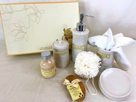 Bathroom Set: Jasmine(R) Cream 9-PIECE Collection In Decorative Box! Free Ship - £11.99 GBP