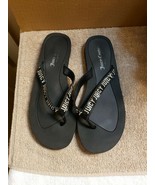 Juicy Couture Black Flip Flops Sandals ~ Size 9 - £6.25 GBP