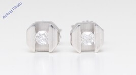 18k White Baroness Diamond Tension Geometric Art-Deco Studs (0.22 Ct G VS) - $844.45