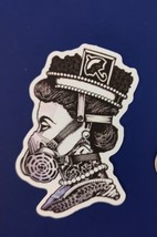 Royal Queen With Gas Mask Adult Humor Skateboard Laptop Guitar Sticker - £2.96 GBP