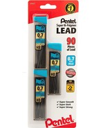 Pentel Super Hi-Polymer Lead Refills, 0.7mm, HB, Black, 3 Tubes 30 pc Each - $182.81 MXN