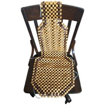 Vintage 80s Car Seat Beads Wooden Massage Cover Beaded Office Cushion Posture - £27.68 GBP