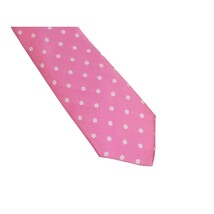Men's Stacy Adams Tie and Hankie Set Woven Silky Satin #SAT119 Pink Polka Dot image 3