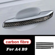4pcs carbon fiber door handle anti collision strips car stickers for audi a4 b9 r s4 thumb200
