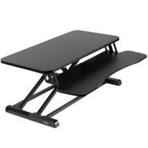 Vivo Black Height Adjustable Standing Desk Monitor Riser 32" Sit Stand Tabletop - £188.64 GBP