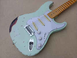 alder wood body blue color st make old fine Single Wave electric guitar S478 - £235.76 GBP