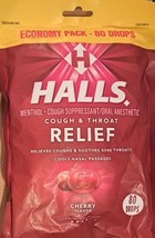Halls Cherry Flavor Menthol Cough &amp; Throat Relief Oral Anesthetic 5 bags - £38.63 GBP