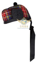 Scottish GLENGARRY Cap Black Stewart Tartan Military Bonnet Glengarry Hat | Cap - £7.90 GBP