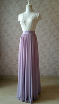 Lavender Maxi Chiffon Skirt Summer Wedding Bridesmaid Plus Size Chiffon Skirt image 3