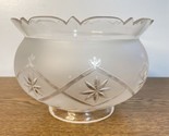 Vintage  Cut &amp; Frosted Glass Lamp Shade 4” Fitter Gas Oil Banquet Light ... - £25.05 GBP