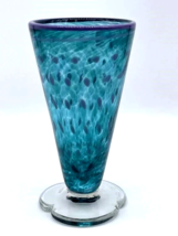 John Burchetta Blue Millefiori Art Glass Vase Blue Signed Dated 1995 Tri... - $96.27