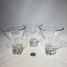 Set of 3 Vintage Disaronno Clear Glass Ice Cube Base Martini Glasses - £23.73 GBP