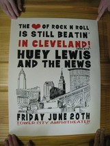 Huey Lewis Poster And The News Silkscreen Signed Numbered June 20 Cleveland - £70.28 GBP