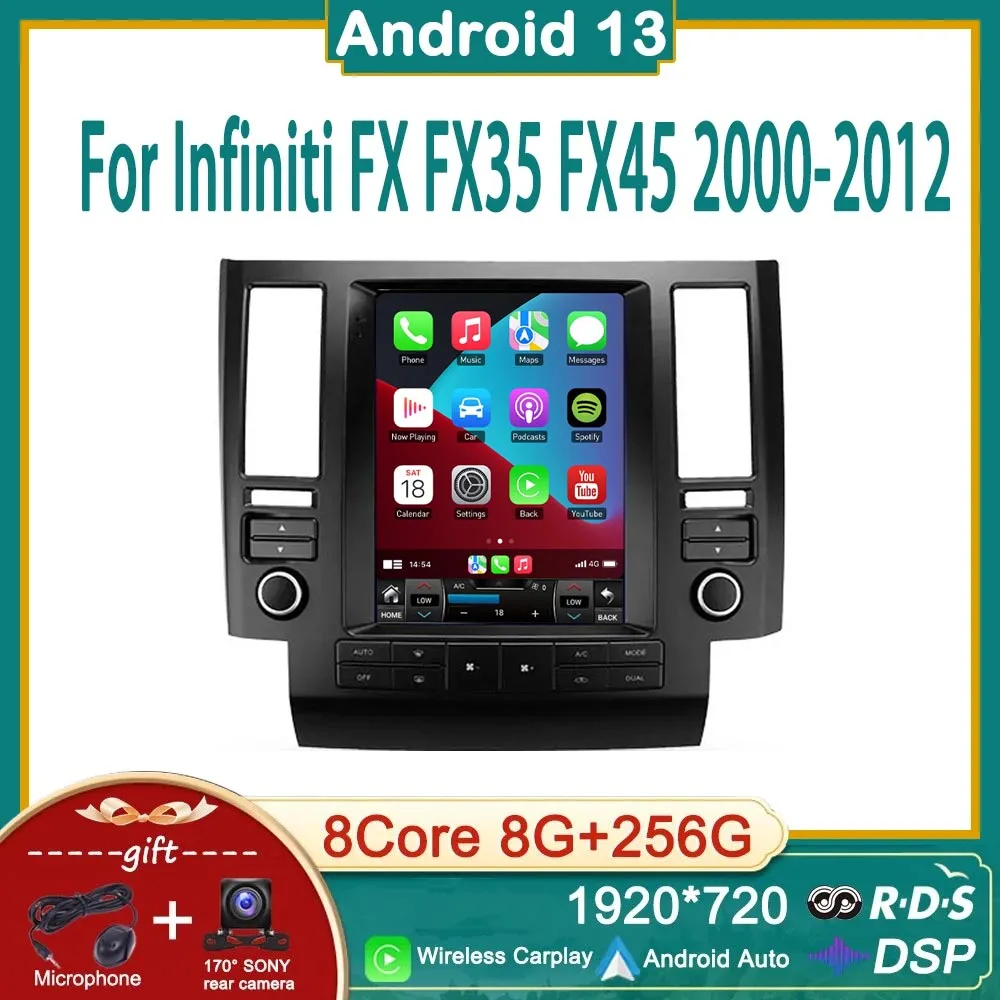 Pentohoi Car Radio For Infiniti FX FX35 FX45 2000-2012 Carplay Auto Android 13 - £480.72 GBP+