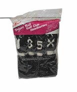 Golf Club Headcover Set 4 Deluxe Knit Pom Pom 1 3 5 X Brown &amp; Beige New Vtg - $14.80