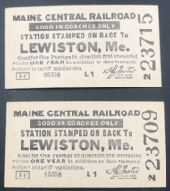 Lot of two (2) Vintage Maine Central Railroad MEC Lewiston Coaches Ticket - £7.45 GBP