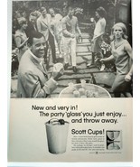 Scott Cups The Party Glass You Throw Away Print Advertisement Art 1965 - $9.99