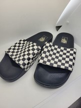 Men&#39;s vans checkerboard slides Sandals black white Sz 13 - £13.96 GBP
