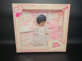 Vintage African American Baby Doll Gift Set NIB Rooted Hair Poseable Hon... - $36.02