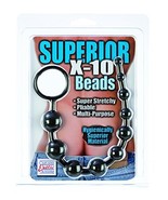 Superior X 10 Beads Graduated Anal Beads 11 Inch Black - $19.69 CAD